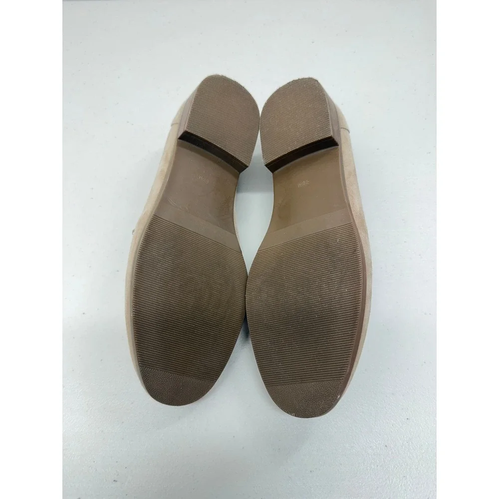 Vaneli Taupe Suede Rhinestone Embellished Slip On Loafers Old Money Shoes 8.5 M